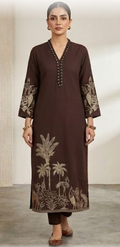 Women Brown Cotton Regular Kurta with Trouser