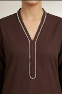 Women Brown Cotton Regular Kurta with Trousers