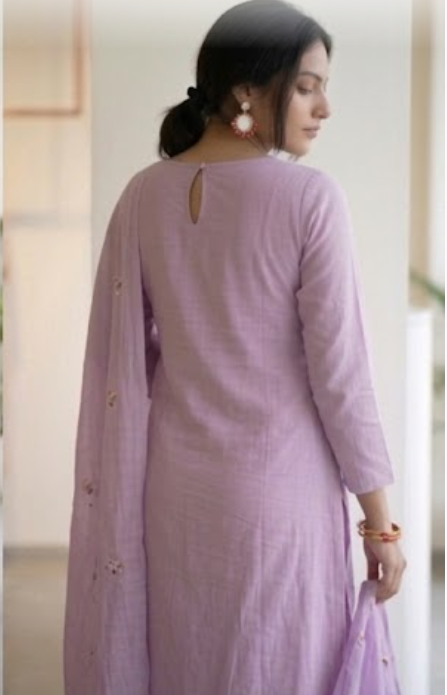 PURE MUL COTTON WITH BEAUTIFUL EMBROIDERY KURTI SET